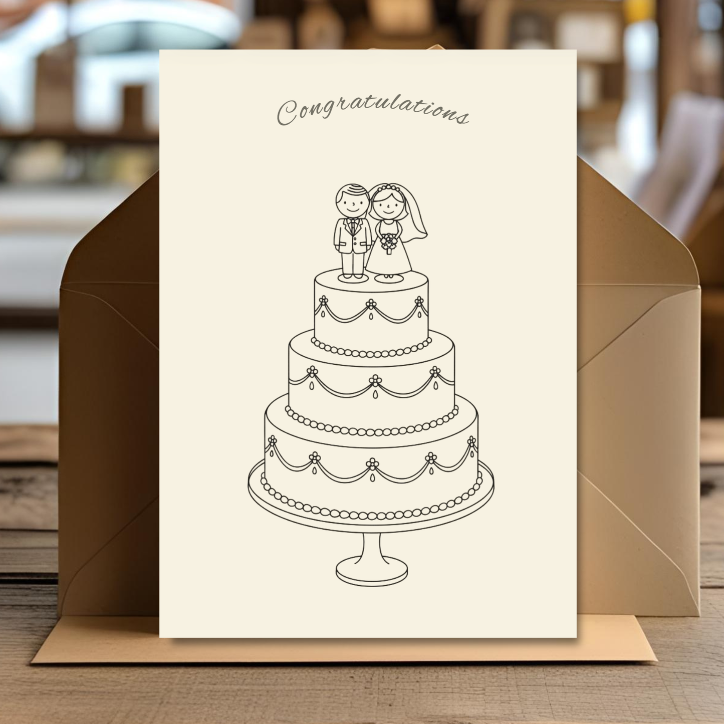 CONGRATULATIONS WEDDING CAKE - BT011
